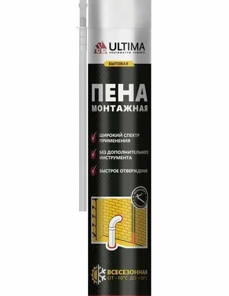Фото №0 Пена монтажная ULTIMA Пена монтажная бытовая ULTIMA, всесезонная, 700 мл
