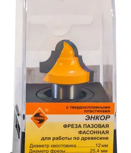 фото Фреза пазовая фасонная (Ø25.4х16 мм; R 5.6 мм; хвостовик 12 мм) по дереву Энкор (10634)