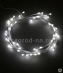 фото Светодиодная композиция ВЕНОК-ВЕТКА, цвет белый, диаметр 30 см, 48 led (арт
