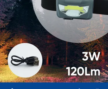 фото Фонарь налобный Feron TH2301 с аккумулятором 3W 1COB USB IP44, пластик