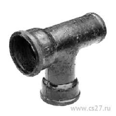 фото Тройник чугунный удлиненный 90° 100 х 100