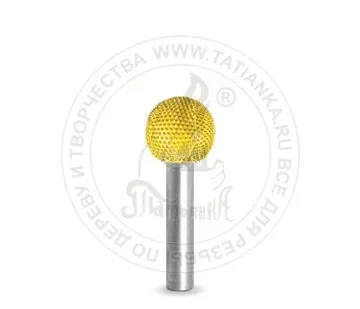 фото 6S58-40 - Сфера (шар), Ø хвостовика 6мм, Ø фрезы X 15,87мм, L фрезы 15,87мм (fine/желтая)