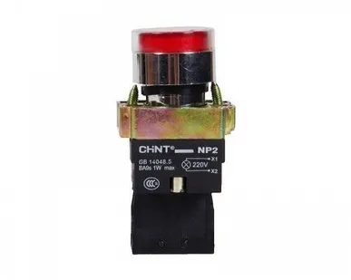 фото Кнопка NP2-BWххxx (3465 Красный 1НО+1НЗ с LED подсветкой AC/DC 230V)