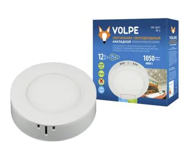 фото Светильник ULM-Q240 12W/NW WHITE Светильник светодиодный накладной. Белый свет(4000K). Корпус белый. ТМ Volpe.