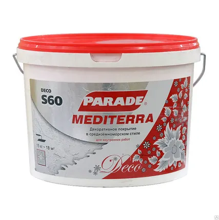 Фото №0 Покрытие декоративное Parade S60 Mediterra stile под старину (белый), 15кг