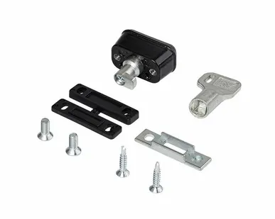 фото Замок блокировочный (детский) для алюминиевого окна, ELEMENTIS, черный RAL9005