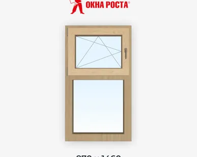 фото Одностворчатое деревянное окно из сосны, 1460х870 мм, глухое c форточкой