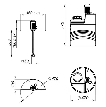 Фото №2 Емкость дозировочная 60 литров с турбинной мешалкой