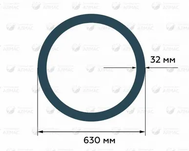 фото ТРУБА БЕСШОВНАЯ 630*32 ГОСТ 8732-78 СТАЛЬ 09Г2С