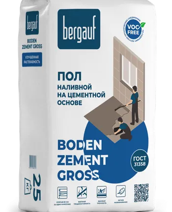 Фото №0 Пол наливной Bergauf BODEN ZEMENT GROSS, 25 кг