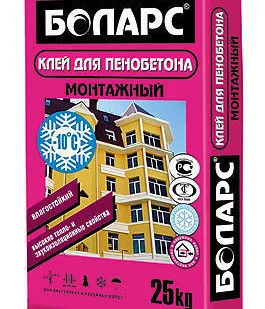 фото Клей для уклад.блоков, плит МОНТАЖНЫЙ БОЛАРС 25кг