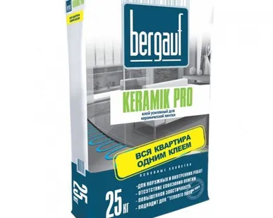фото Клей усиленный для плитки Bergauf Keramik PRO 25 кг