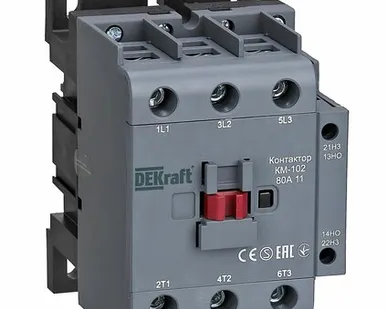 фото Контактор 80А 220В без реле 1НО 1НЗ (КМ-102) 22009DEK