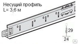 Фото №0 Профиль основной направляющий 3,7м белый