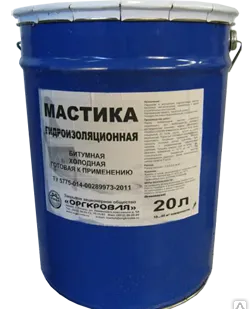 фото Мастика холодная битумная гидроизоляционная, 20 л/ ведро.