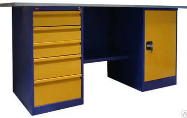 фото Металлический двухтумбовый верстак с тумбой и драйвером ВП - 4/1.6