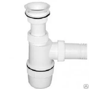 Фото №0 Сифон бутылочный (гофроколено 65см) (20шт) белый 0112/ Vir Plast