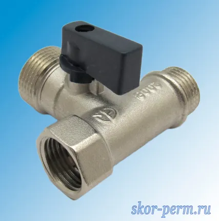 Фото №1 Кран для стиральной машины трехпроходной AQUALINK 15х20х15 г/ш/ш