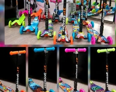 фото Самокат 21ST свет. колеса мал.разноцв.