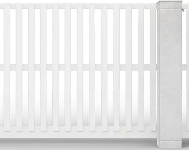 фото Откатные ворота ал-профиль белые вертикальные 5000х2000 мм