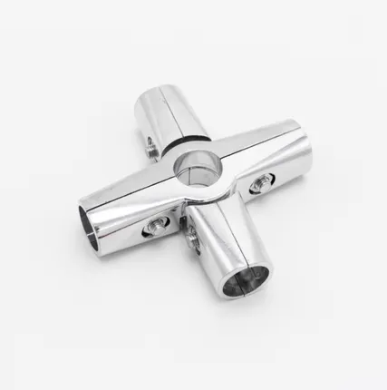 Фото №0 Зажим усиленный для труб в 6-ти направлениях d=25мм, "Х"- крестообразный, хром