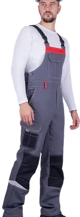 Фото №0 Полукомбинезон ТУРБО SAFETY летний, серый-чёрный-красный