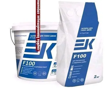 фото Затирка для швов ЕК F100 белая /2 кг