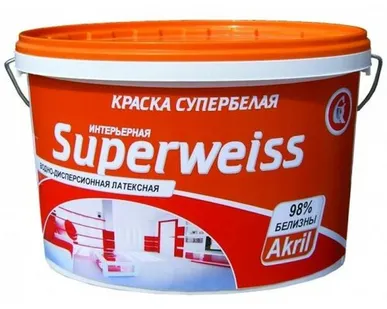 фото Краска водно-дисперсионная Гермес SUPERWEISS супербелая 40 кг