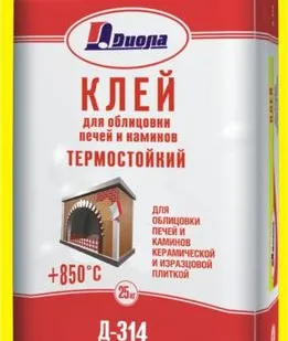 фото Клей для облицовки печей и каминов "+850С" "Диола-314" 25 кг.