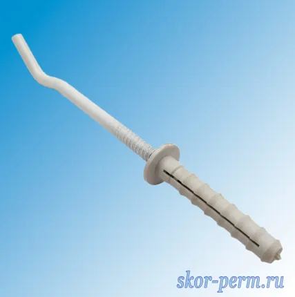 Фото №1 Кронштейн с дюбелем белый