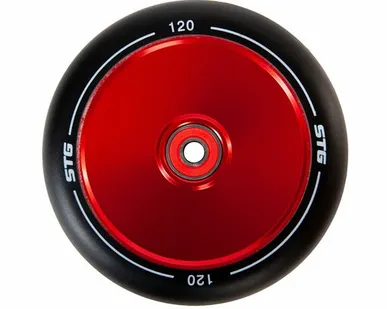 фото Колесо для трюкового самоката 120 мм с алюминиевым ободом, ABEC-11 (Колесо для трюкового самоката 120 мм с алюминиевым ободом, ABEC-11, 1шт, красный)
