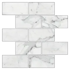 фото Мозаика Kerranova Marble Trend K-1000/MR/m13 Carrara 30,7x30,7х1