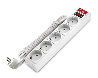 фото Удлинитель с сетевым фильтром 5х5м 10А ПВС 3х0.75 бел. Союз 1327