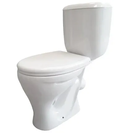 Фото №0 Унитаз-компакт "Луна-1" белый с 1 уровневой арматурой, болтами крепления и сиденьем