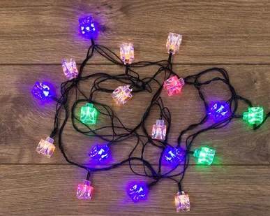 фото Гирлянда светодиодная "Кубики" 20LED мультиколор 2.8м с контроллером Neon-Night 303-061