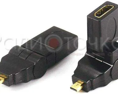 фото Переходник HDMI гнездо - microHDMI штекер, поворотный, OT-AVW33