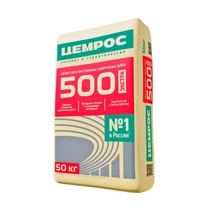 Фото №0 Цемент Цемрос M500 ЦЕМ I 42.5 Н 50 кг