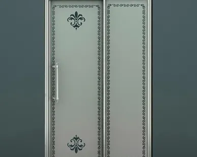 фото Душевая дверь раздвижная Cezares Retro 120 см матовое с прозрачным узором R