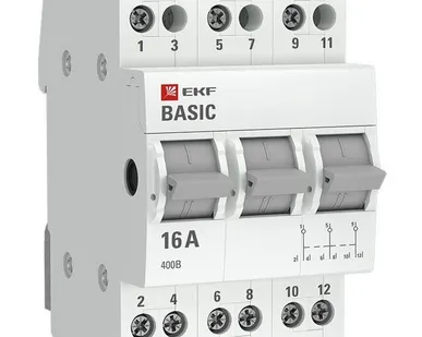 фото Переключатель трехпозиционный 3п 63А Basic EKF tps-3-63