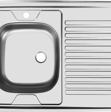 Фото №0 Мойка нерж. накл. "Юкинокс" ECO-4 (без выпуска,выход 1 1/2") 60*80 ЛЕВАЯ