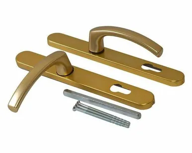 фото Гарнитур нажимной FKS подпружиненный, со сплошной накладкой (30мм), с закрытыми винтами , Золото матовое