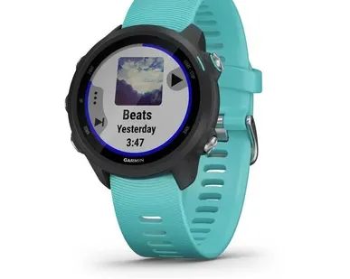 фото Часы Garmin Forerunner 245 Music черные с бирюзовым ремешком