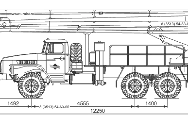 фото Автогидроподъемник ВС-28У Э.И. на шасси УРАЛ-4320 (6х6) (трехколен.)
