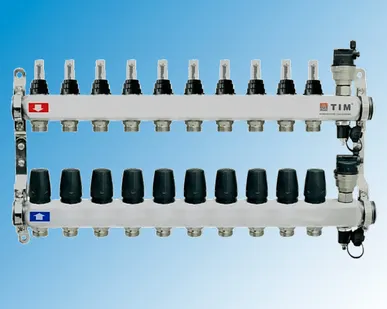фото Коллекторная группа TIM KCS5010, D=1&quot;, 10 выходов 3/4&quot;, нержавейка