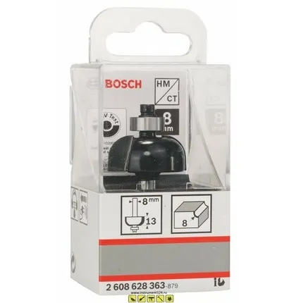 Фото №0 Фреза Bosch HM галтельная с подшип. R8мм. цанга 8мм. 2608628363