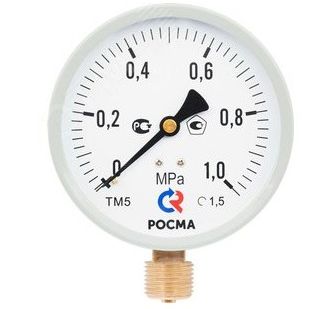 фото Манометр ТМ-510Р.00 (0...1,6МРа) G1/2" ; кл. точн. 1,5, М2