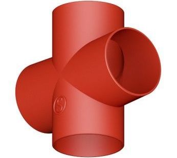 фото Крестовина одноплоскостная канализационная 88º DN 100x80x80