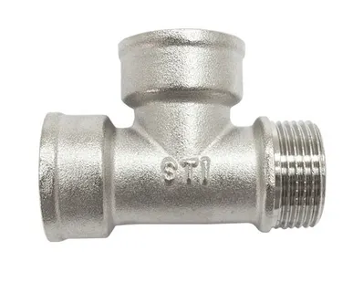 фото Тройник ¾" В-В-Н никелированный
