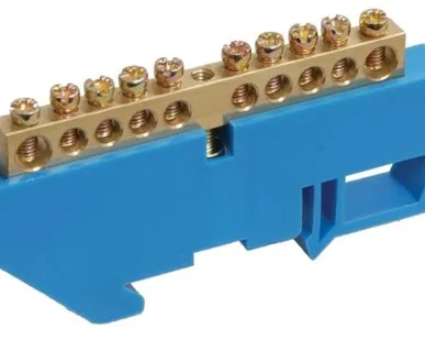 фото Шина N "ноль" ШНИ-8х12-10-Д-С (YNN10-812-10D-K07) Шина на DIN-изоляторе