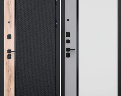 фото Входная дверь Фрегат дуб Галиф черная-софт Грей белая АСД